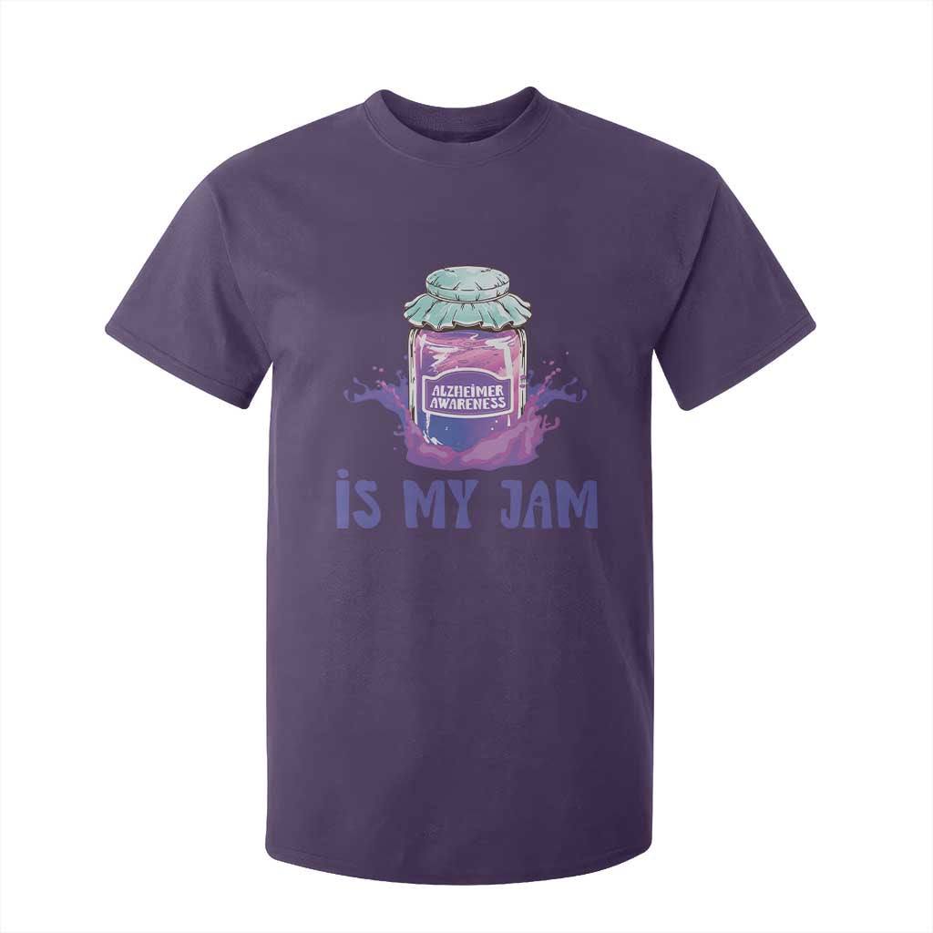 Alzheimer Is My Jam T Shirt For Kid Alzheimer Support Funny Saying Quotes Grape Jar