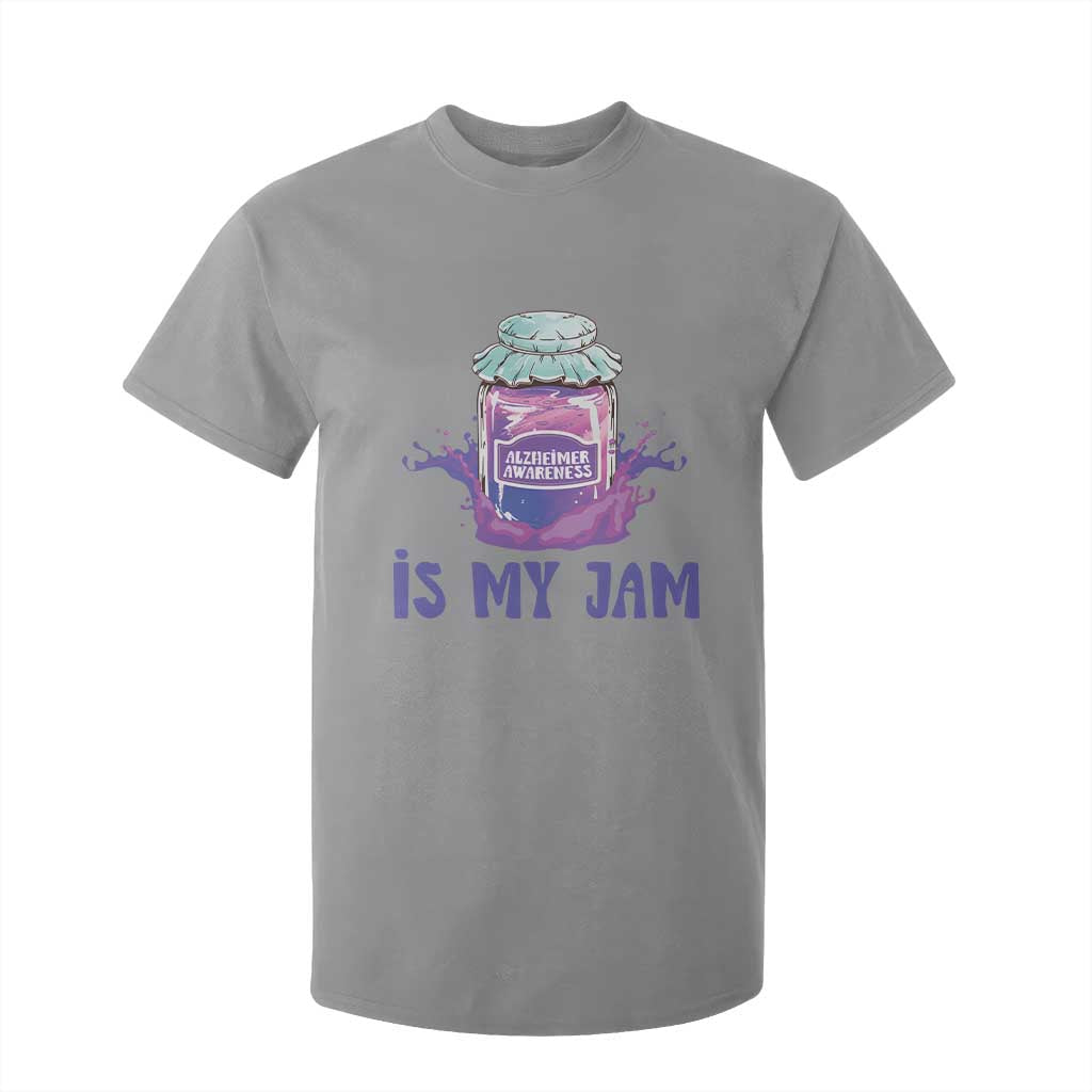 Alzheimer Is My Jam T Shirt For Kid Alzheimer Support Funny Saying Quotes Grape Jar