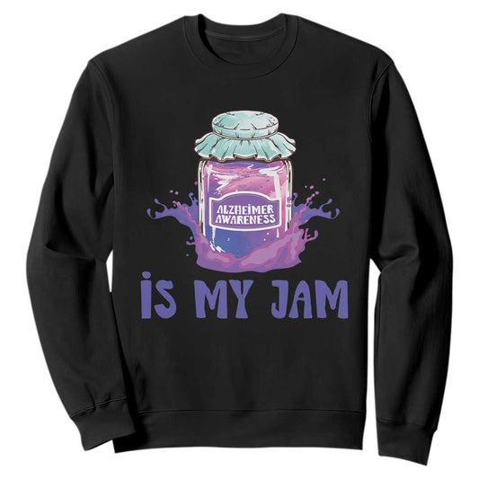 Alzheimer Is My Jam Sweatshirt Alzheimer Support Funny Saying Quotes Grape Jar
