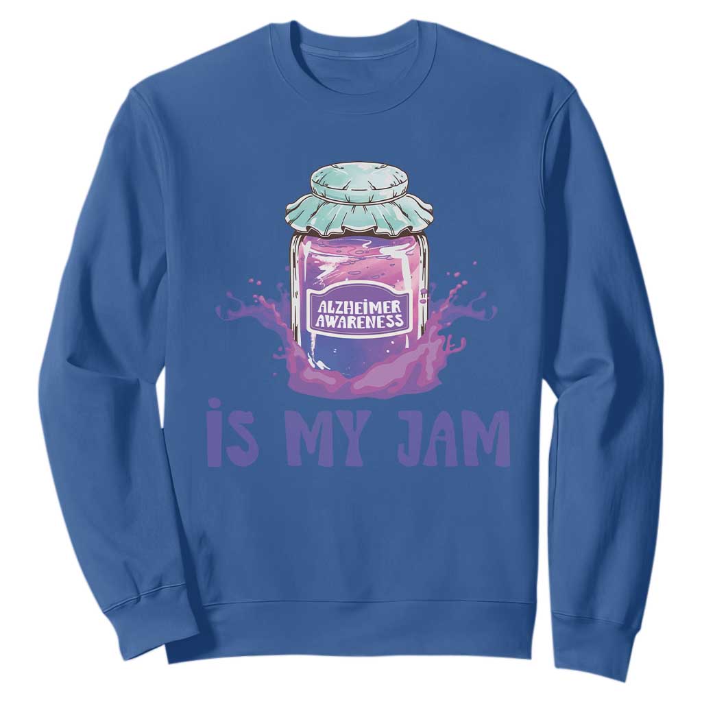 Alzheimer Is My Jam Sweatshirt Alzheimer Support Funny Saying Quotes Grape Jar