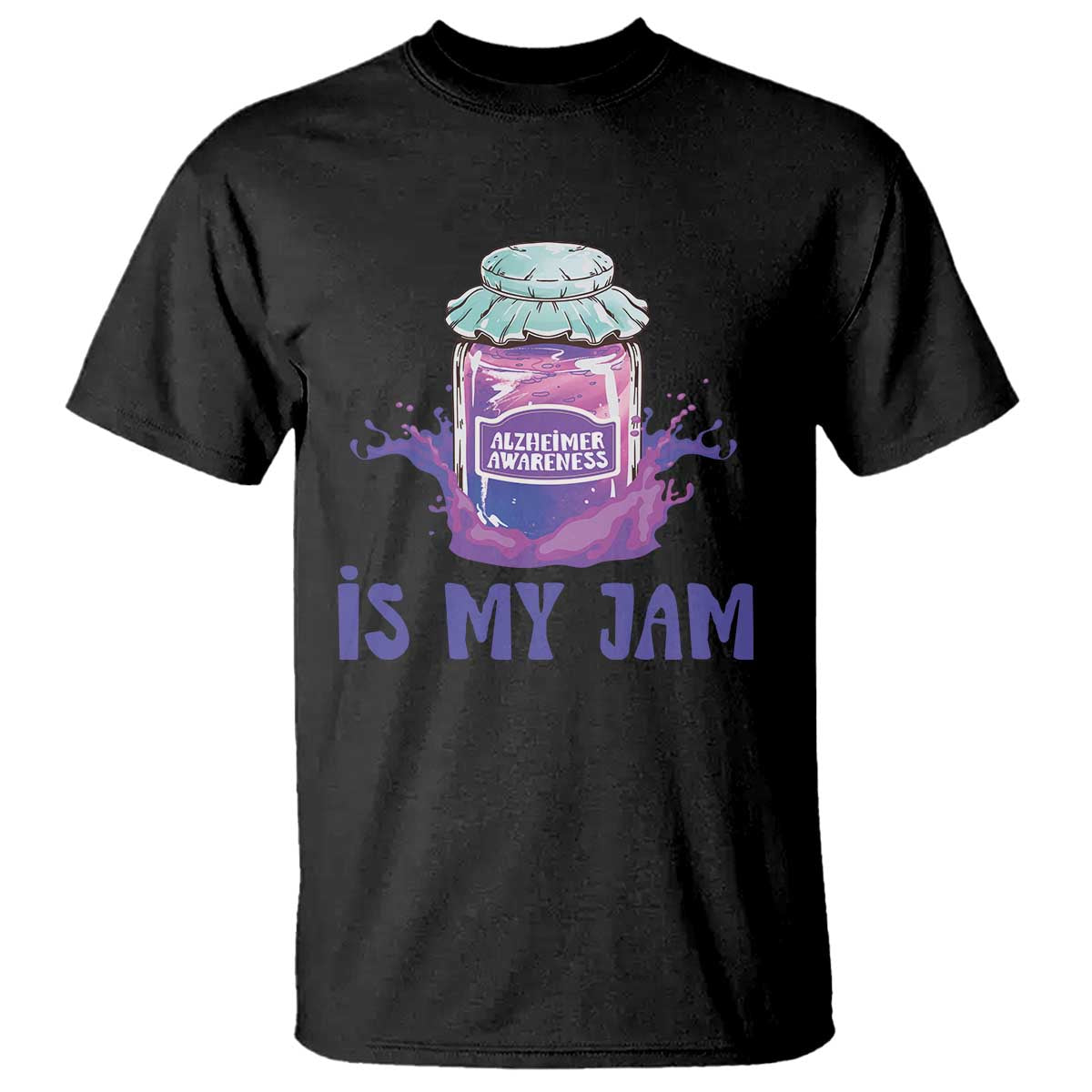 Alzheimer Is My Jam T Shirt Alzheimer Support Funny Saying Quotes Grape Jar