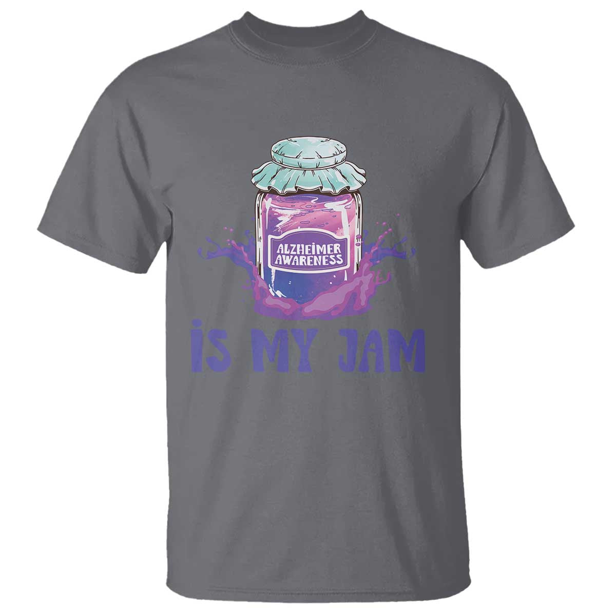 Alzheimer Is My Jam T Shirt Alzheimer Support Funny Saying Quotes Grape Jar