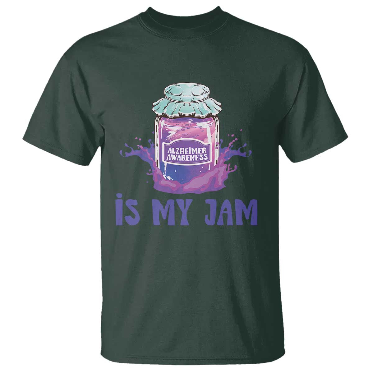 Alzheimer Is My Jam T Shirt Alzheimer Support Funny Saying Quotes Grape Jar