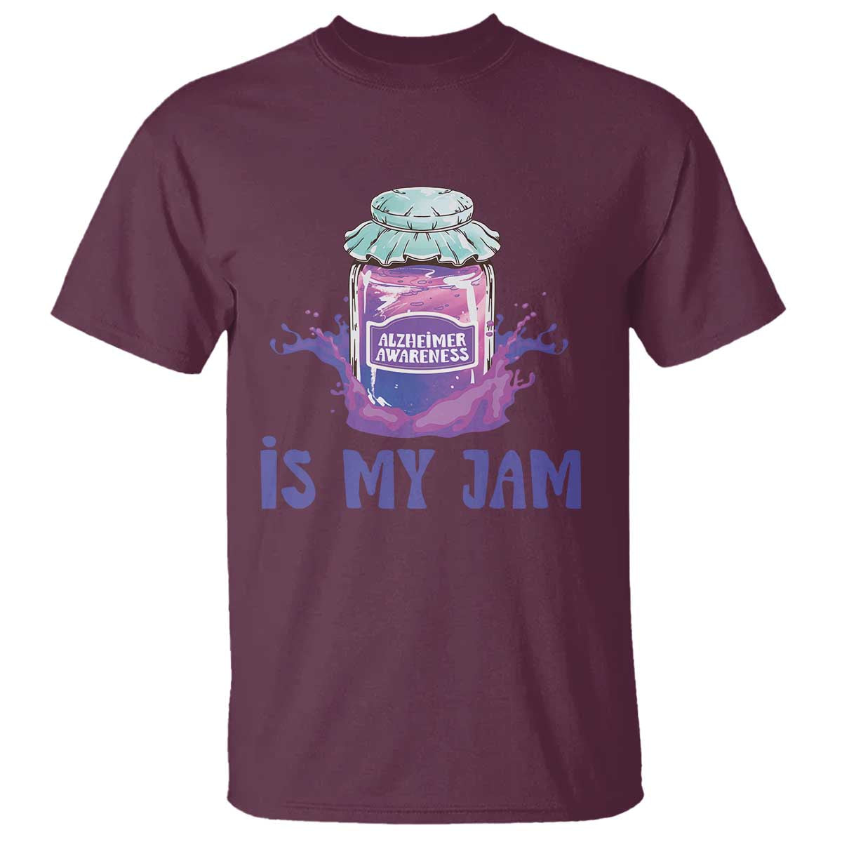 Alzheimer Is My Jam T Shirt Alzheimer Support Funny Saying Quotes Grape Jar