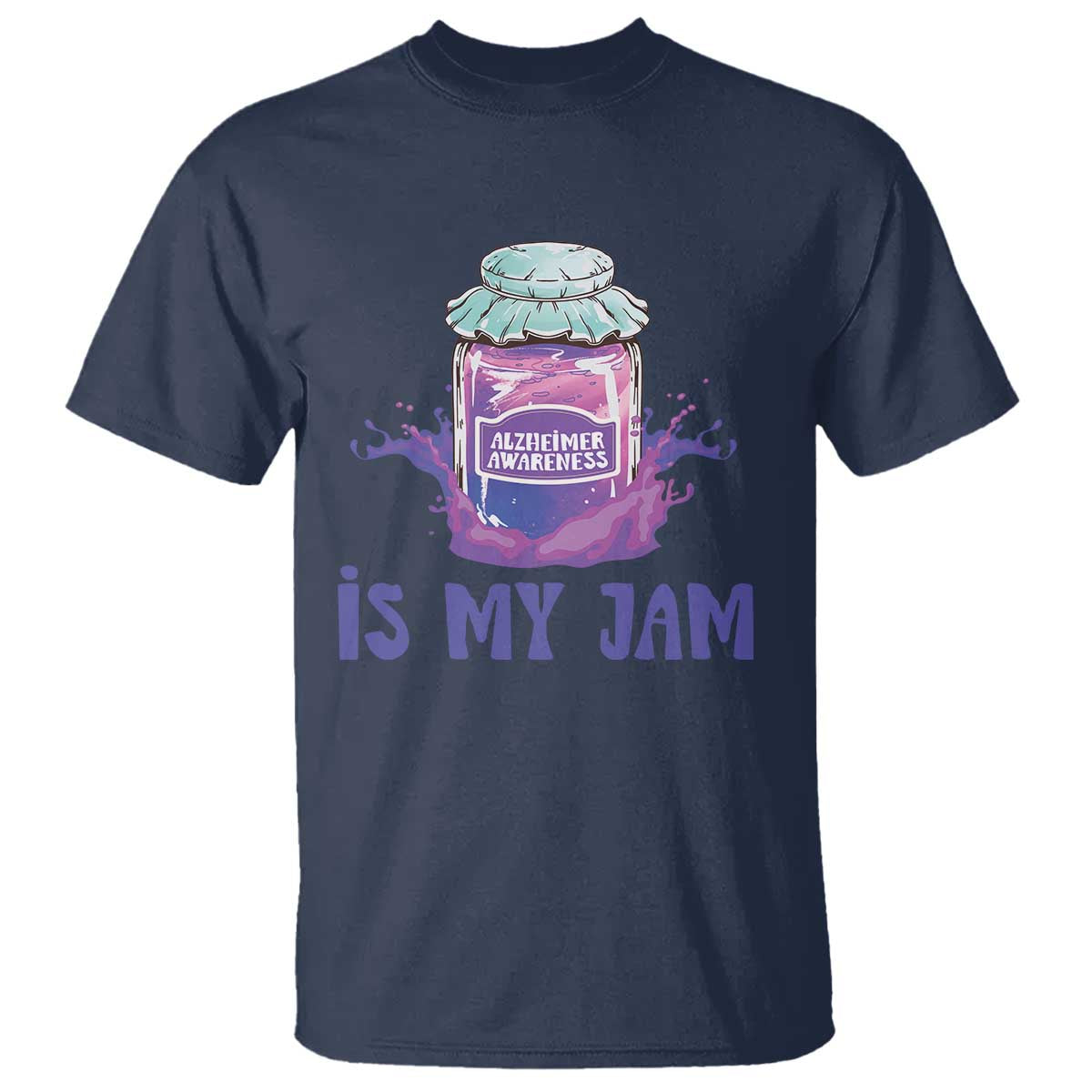 Alzheimer Is My Jam T Shirt Alzheimer Support Funny Saying Quotes Grape Jar