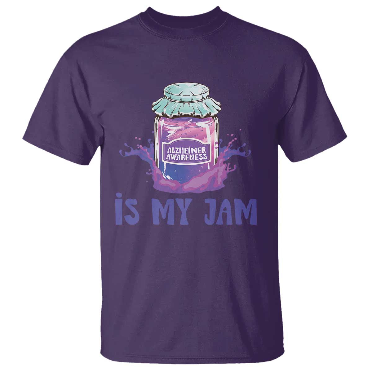 Alzheimer Is My Jam T Shirt Alzheimer Support Funny Saying Quotes Grape Jar