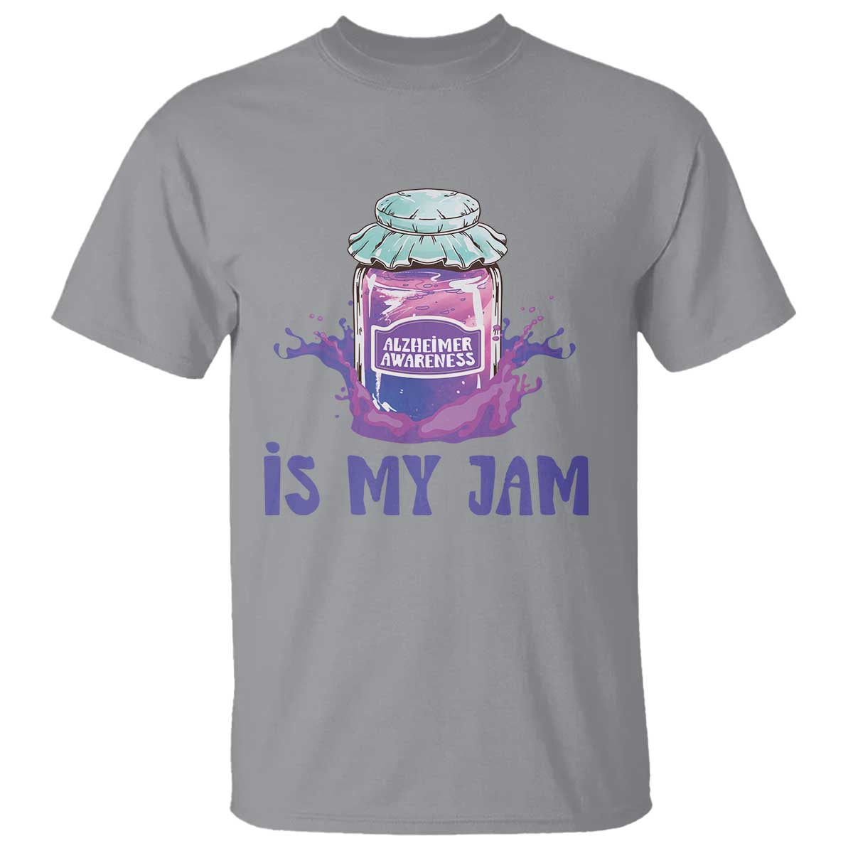 Alzheimer Is My Jam T Shirt Alzheimer Support Funny Saying Quotes Grape Jar