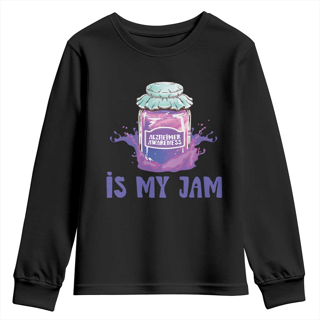 Alzheimer Is My Jam Youth Sweatshirt Alzheimer Support Funny Saying Quotes Grape Jar