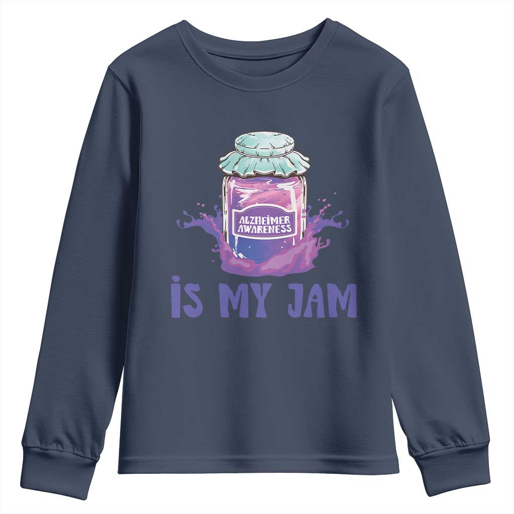 Alzheimer Is My Jam Youth Sweatshirt Alzheimer Support Funny Saying Quotes Grape Jar
