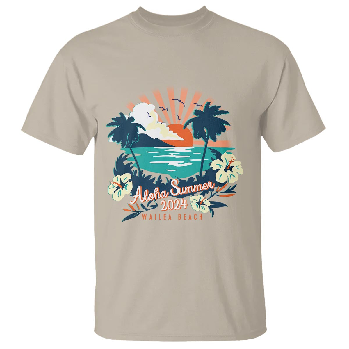 summer-beach-t-shirt-vintage-aloha-summer-2024-wailea-hibiscus-flower