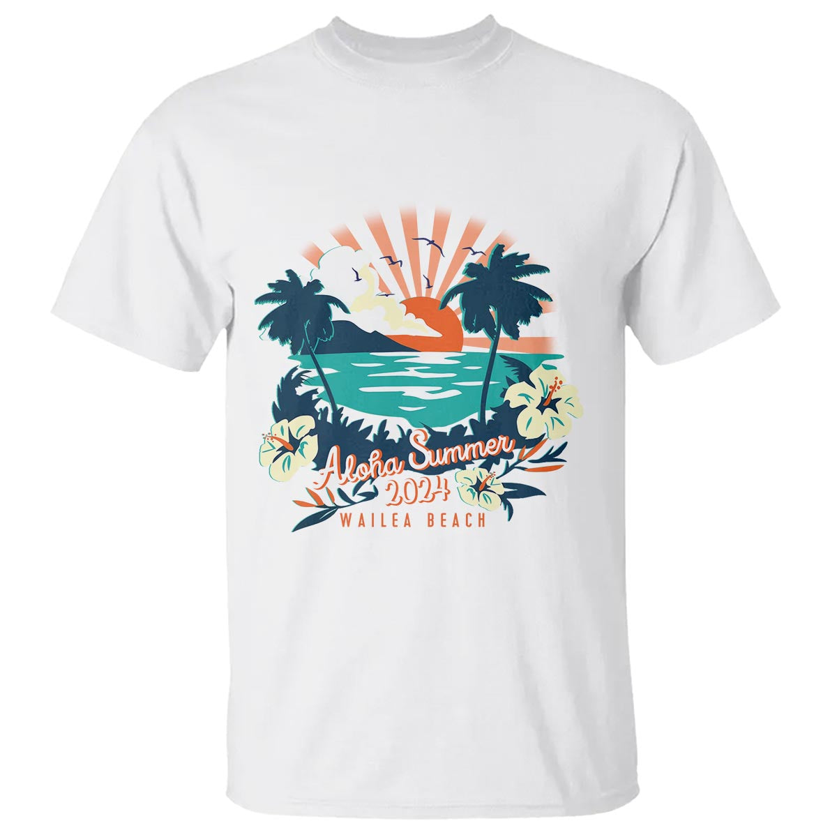 summer-beach-t-shirt-vintage-aloha-summer-2024-wailea-hibiscus-flower
