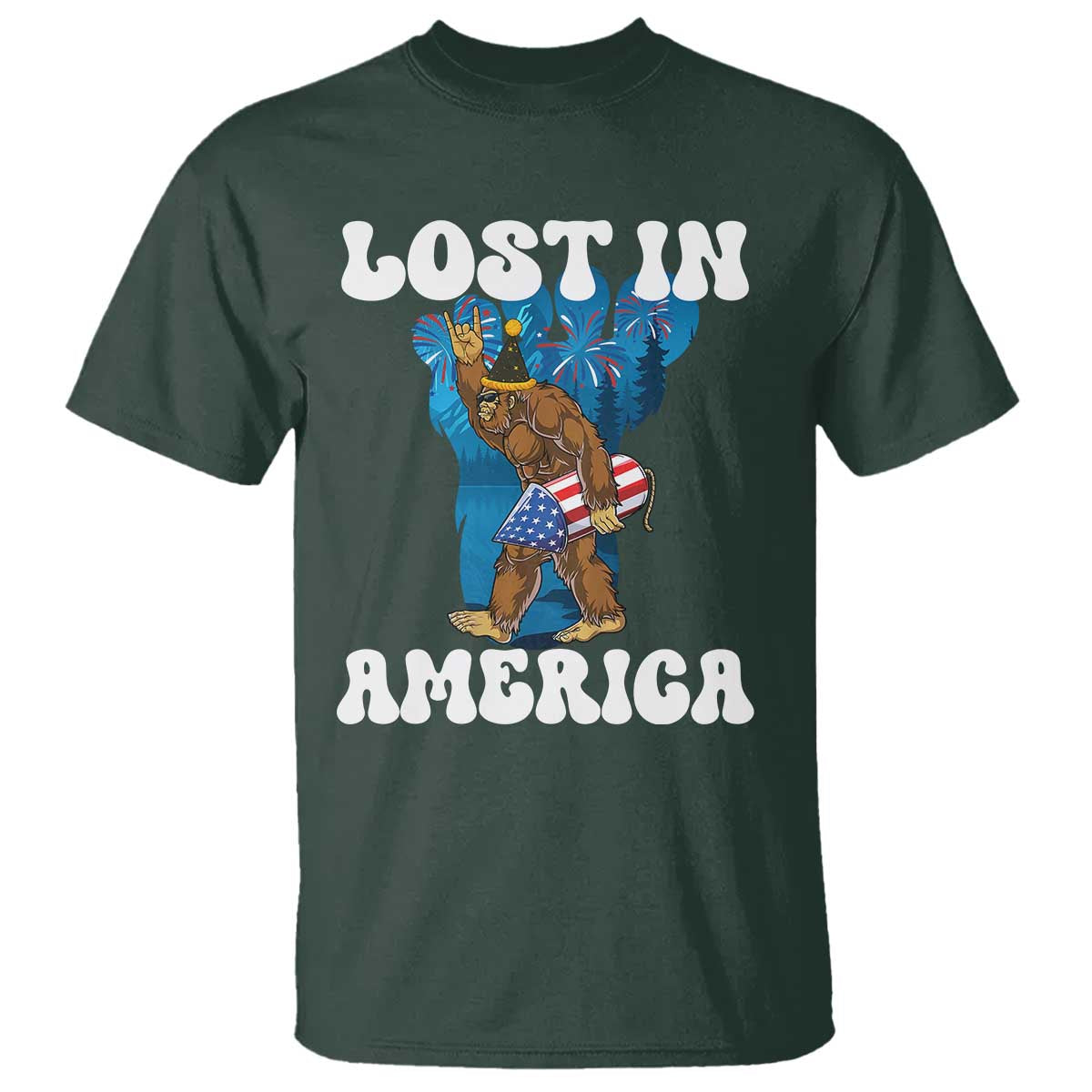 funny-4th-of-july-bigfoot-lost-in-america-t-shirt-patriotic-sasquatch-rocket-footprint-fireworks