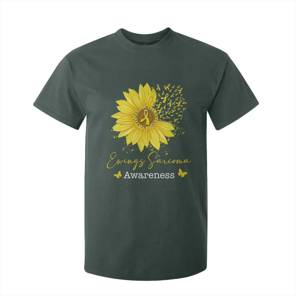 Ewings Sarcoma Support T Shirt For Kid Yellow Flower Petal Ribbons Sunflower