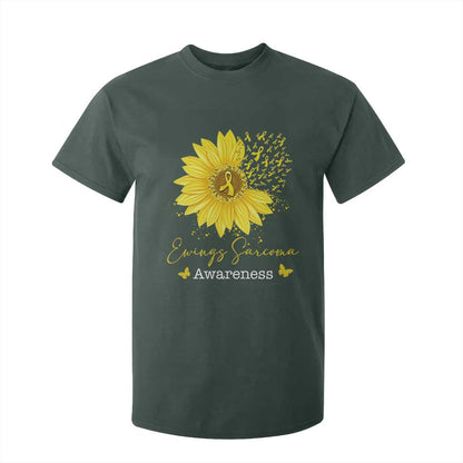 Ewings Sarcoma Support T Shirt For Kid Yellow Flower Petal Ribbons Sunflower