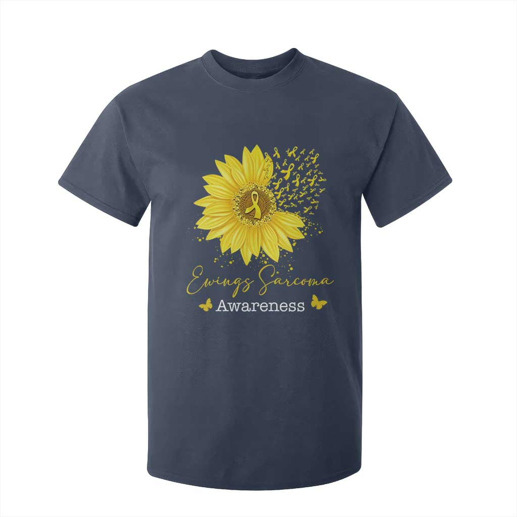 Ewings Sarcoma Support T Shirt For Kid Yellow Flower Petal Ribbons Sunflower
