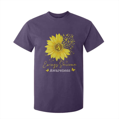 Ewings Sarcoma Support T Shirt For Kid Yellow Flower Petal Ribbons Sunflower