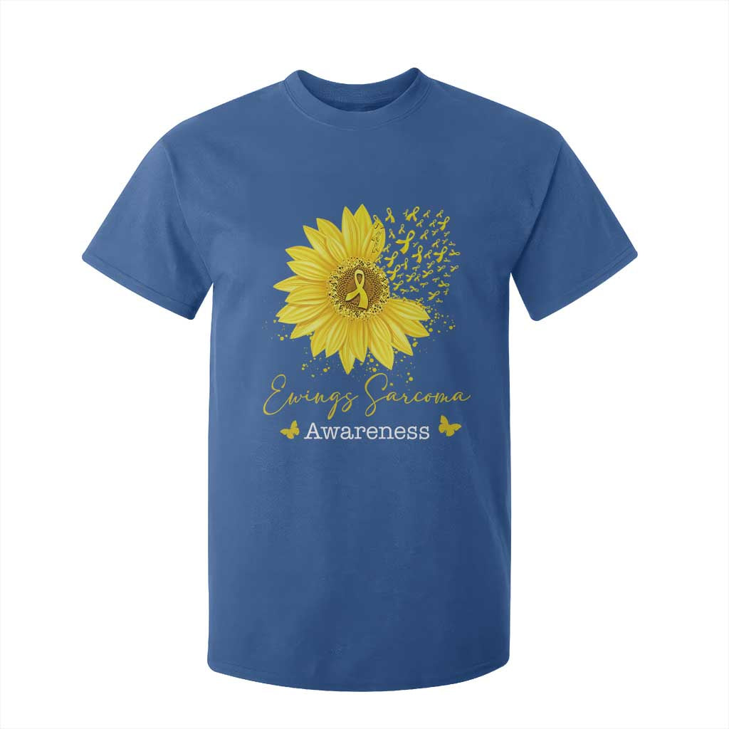 Ewings Sarcoma Support T Shirt For Kid Yellow Flower Petal Ribbons Sunflower
