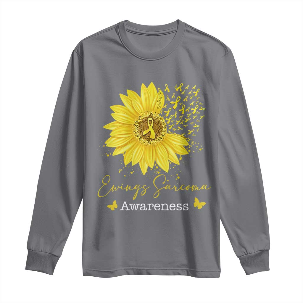 Ewings Sarcoma Support Long Sleeve Shirt Yellow Flower Petal Ribbons Sunflower