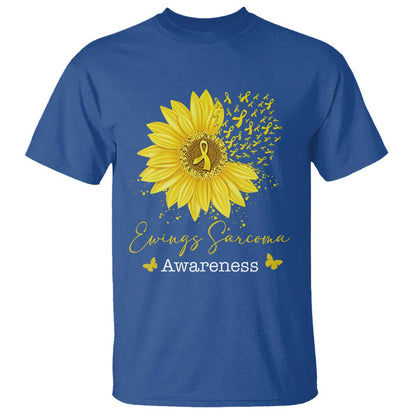 Ewings Sarcoma Support T Shirt Yellow Flower Petal Ribbons Sunflower