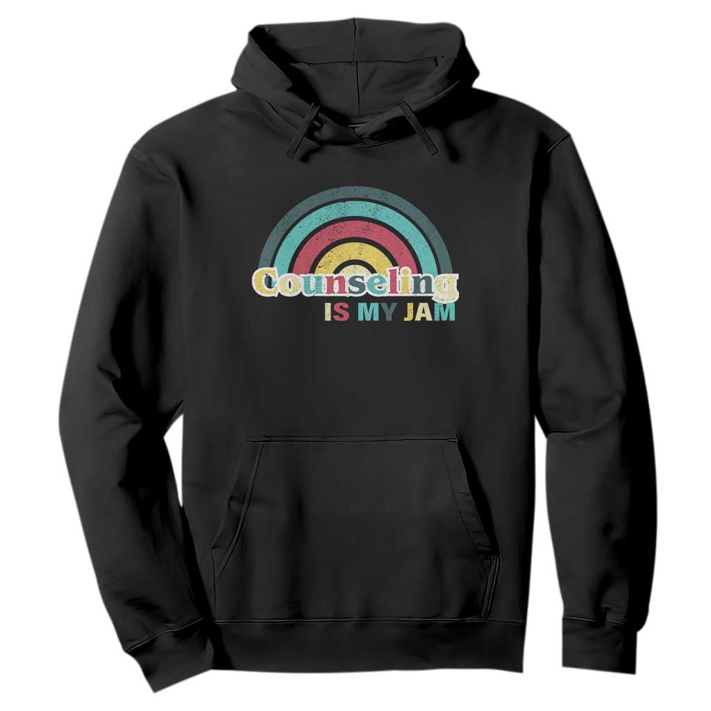 Mental Illness Support Hoodie Couseling Is My Jam Retro Groove Rainbow