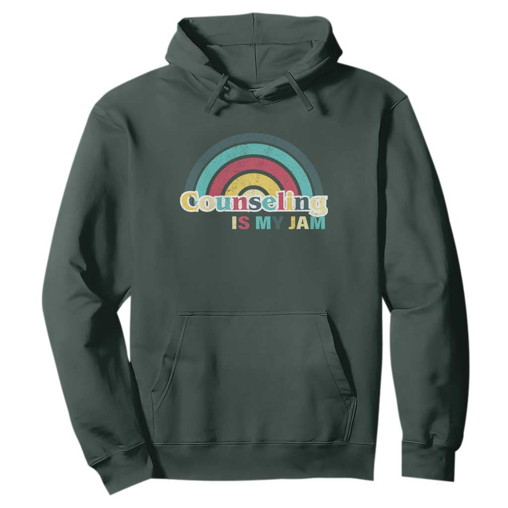 Mental Illness Support Hoodie Couseling Is My Jam Retro Groove Rainbow