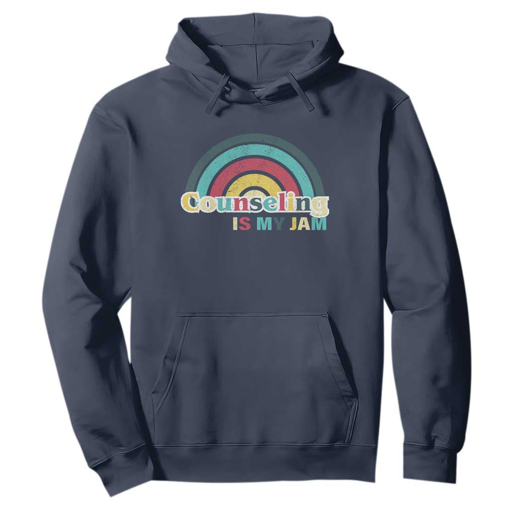 Mental Illness Support Hoodie Couseling Is My Jam Retro Groove Rainbow