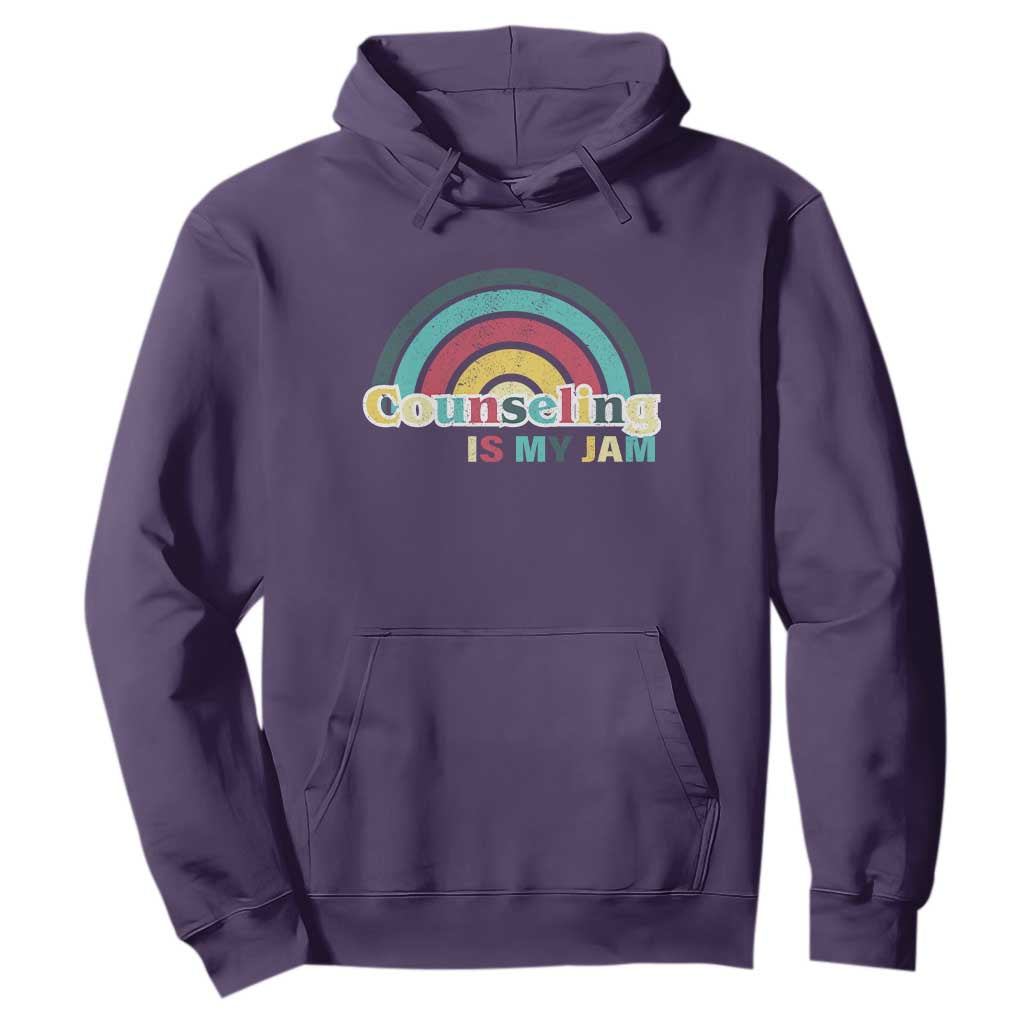 Mental Illness Support Hoodie Couseling Is My Jam Retro Groove Rainbow