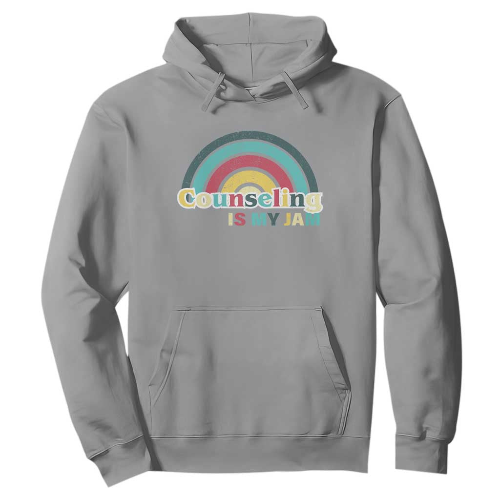 Mental Illness Support Hoodie Couseling Is My Jam Retro Groove Rainbow