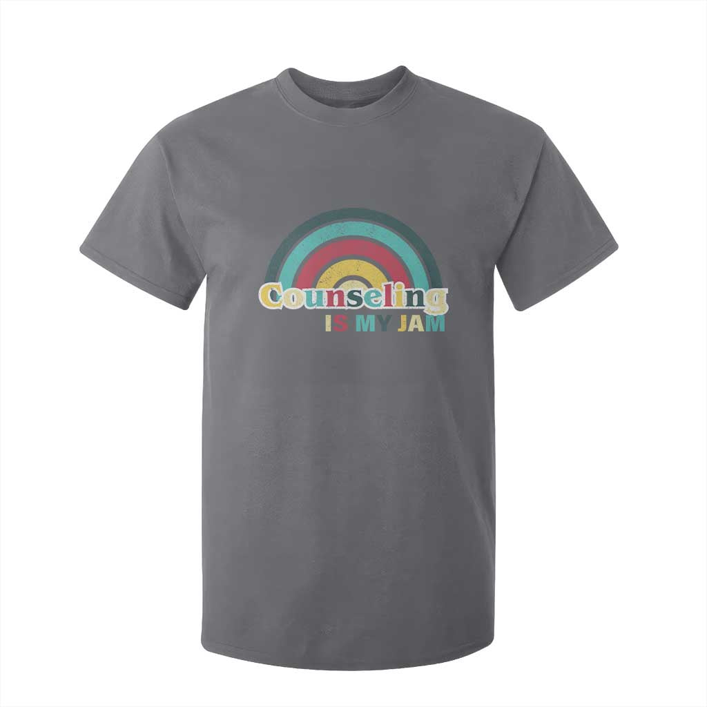Mental Illness Support T Shirt For Kid Couseling Is My Jam Retro Groove Rainbow