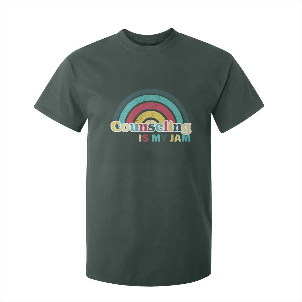 Mental Illness Support T Shirt For Kid Couseling Is My Jam Retro Groove Rainbow