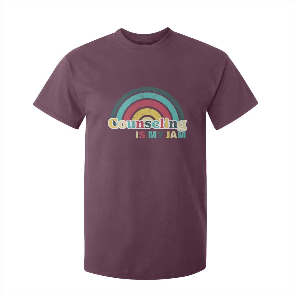 Mental Illness Support T Shirt For Kid Couseling Is My Jam Retro Groove Rainbow