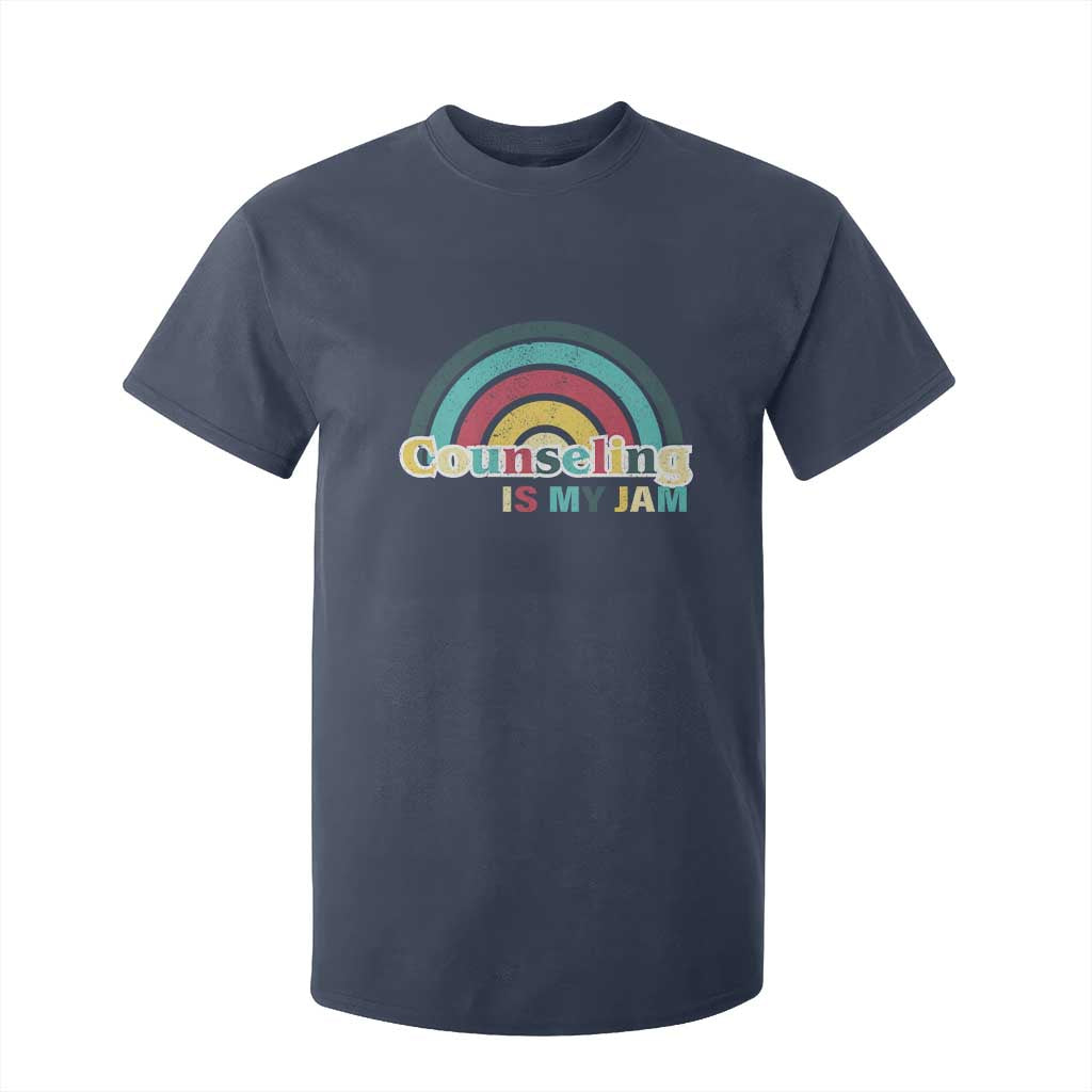 Mental Illness Support T Shirt For Kid Couseling Is My Jam Retro Groove Rainbow