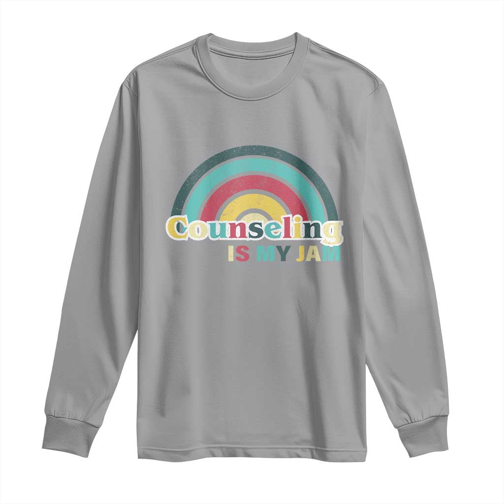 Mental Illness Support Long Sleeve Shirt Couseling Is My Jam Retro Groove Rainbow