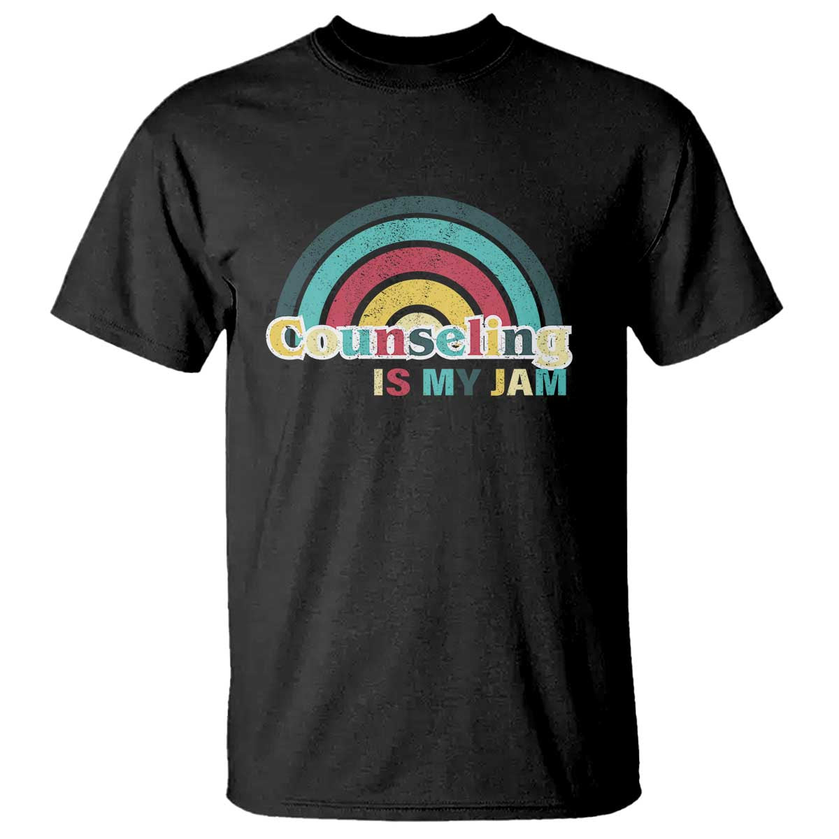 Mental Illness Support T Shirt Couseling Is My Jam Retro Groove Rainbow