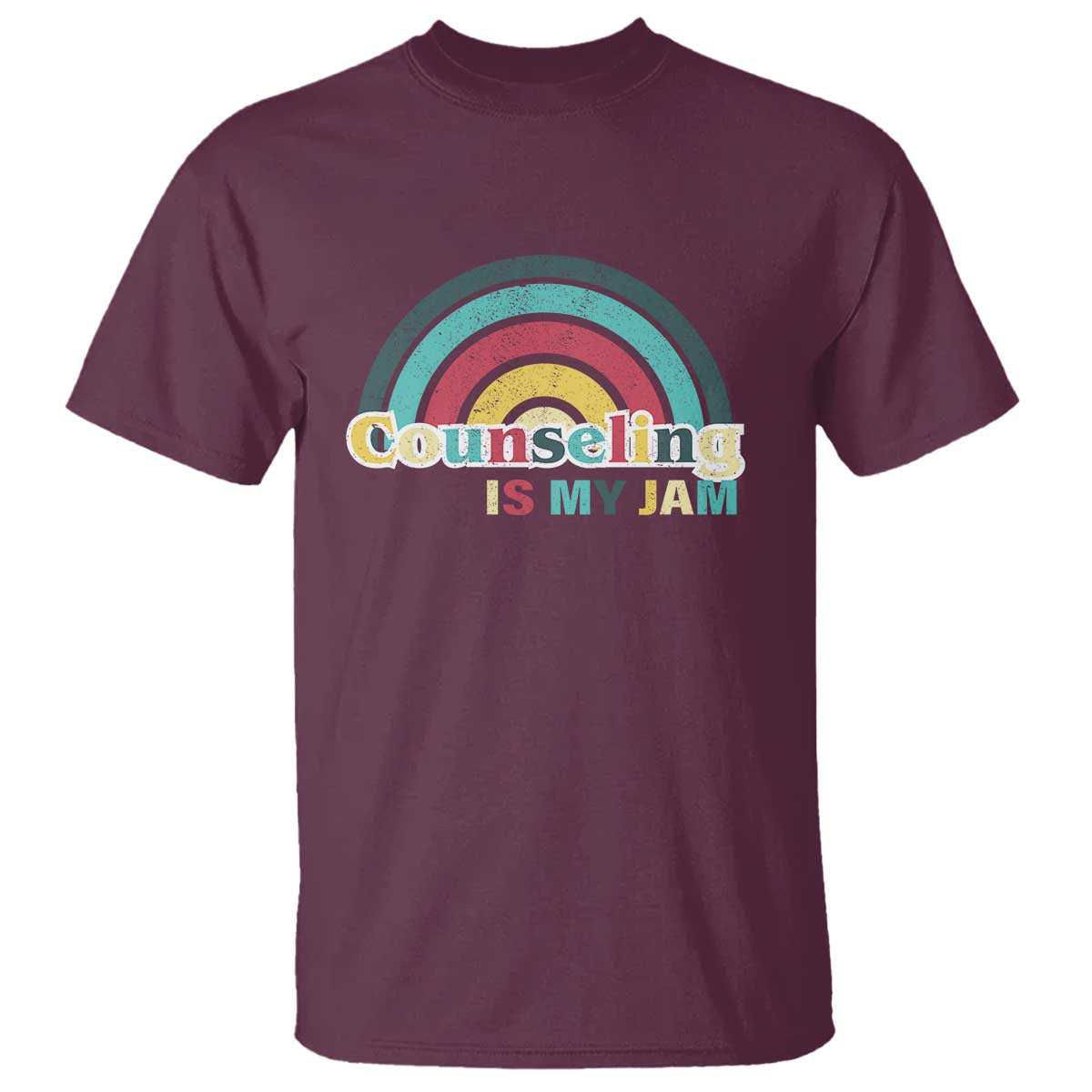 Mental Illness Support T Shirt Couseling Is My Jam Retro Groove Rainbow