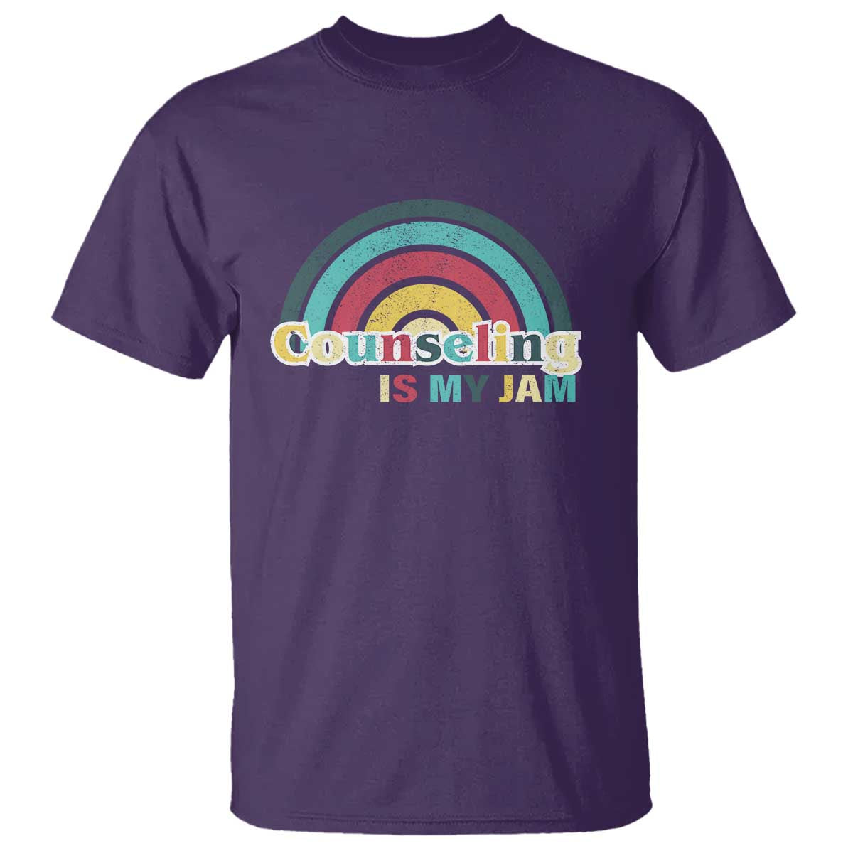 Mental Illness Support T Shirt Couseling Is My Jam Retro Groove Rainbow
