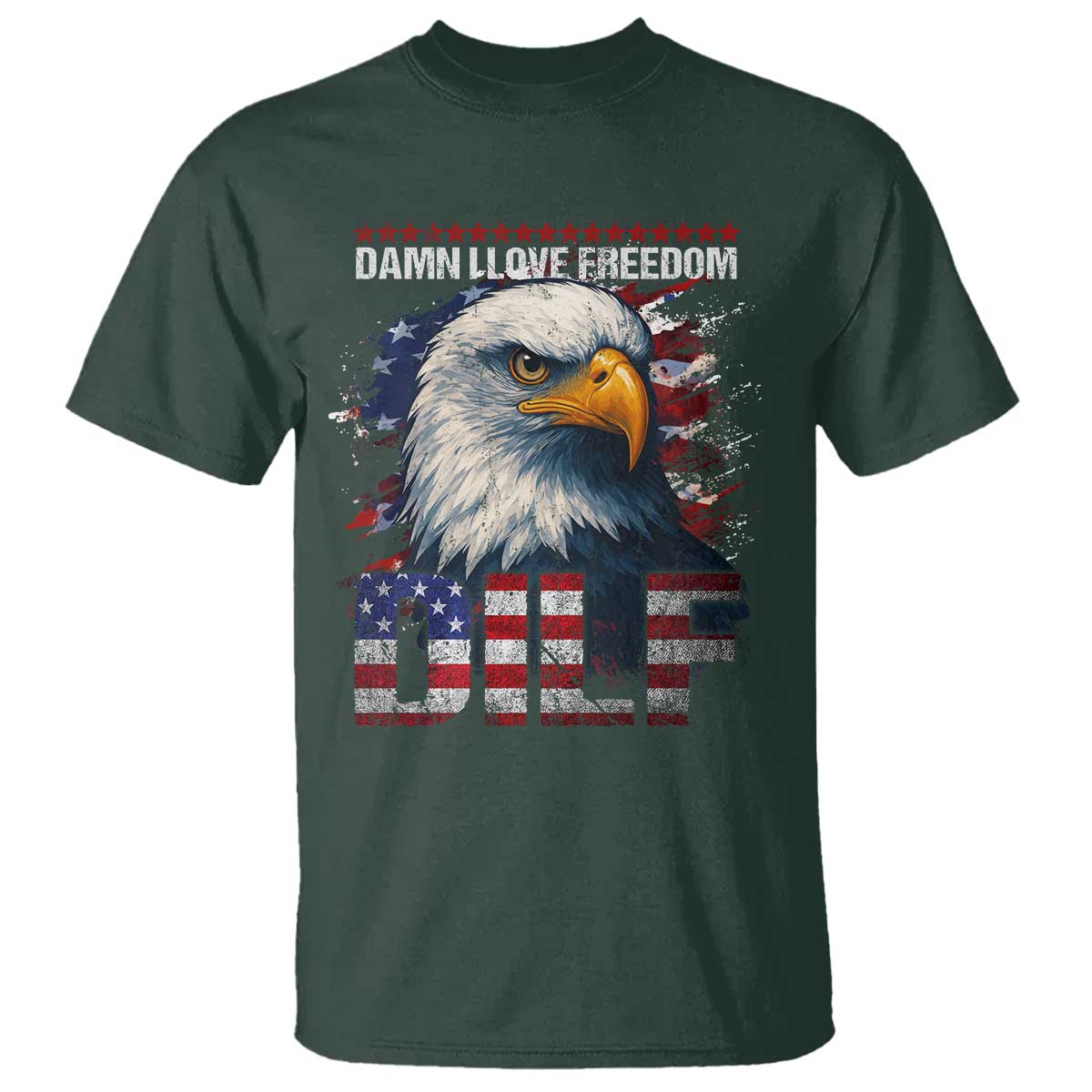 funny-4th-of-july-dilf-damn-i-love-freedom-t-shirt-vintage-bald-eagle-4th-of-july