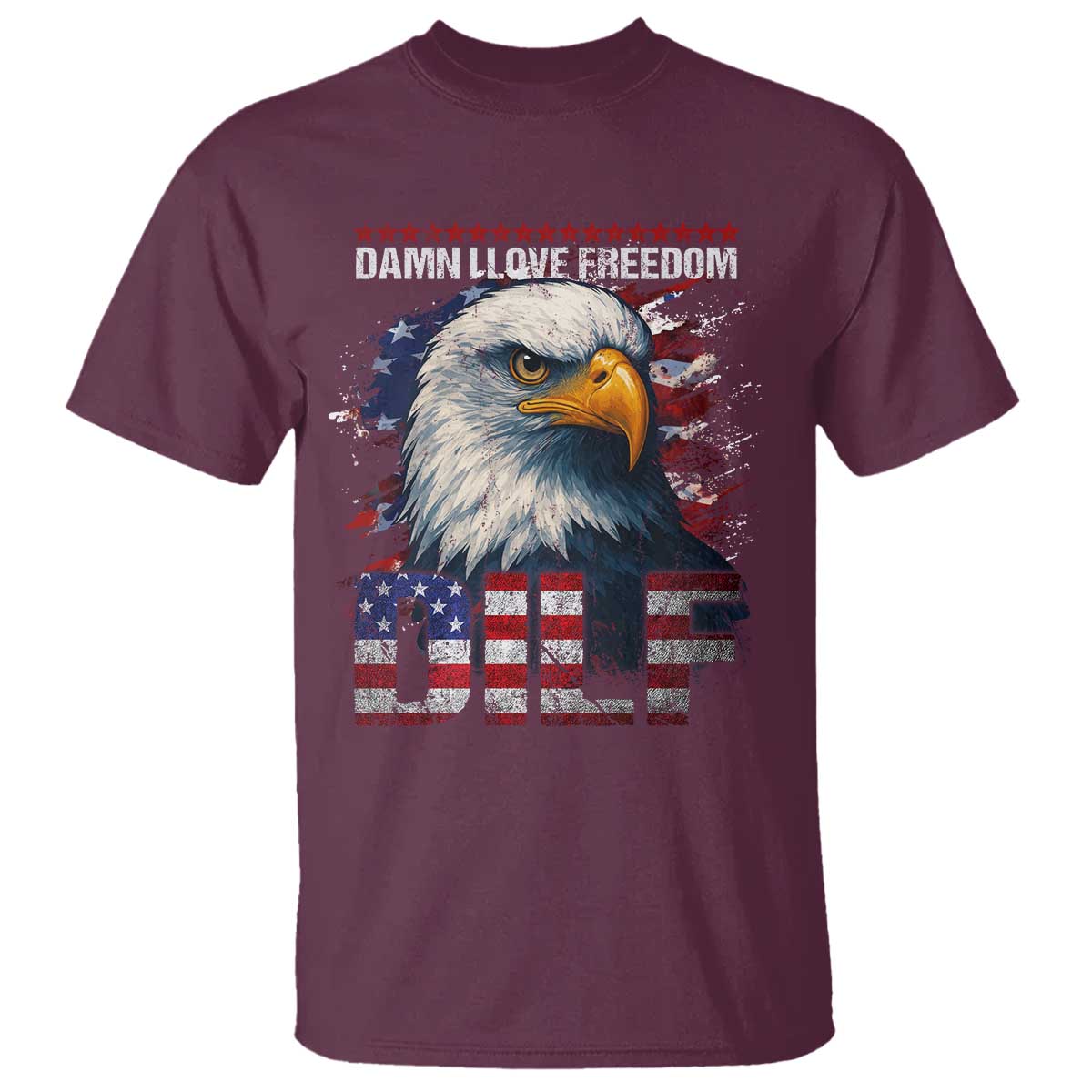 funny-4th-of-july-dilf-damn-i-love-freedom-t-shirt-vintage-bald-eagle-4th-of-july