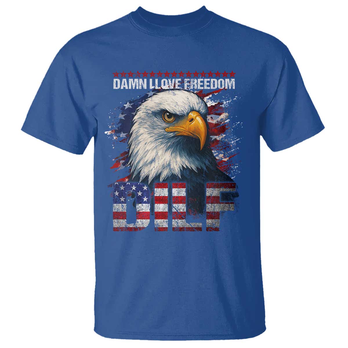 funny-4th-of-july-dilf-damn-i-love-freedom-t-shirt-vintage-bald-eagle-4th-of-july