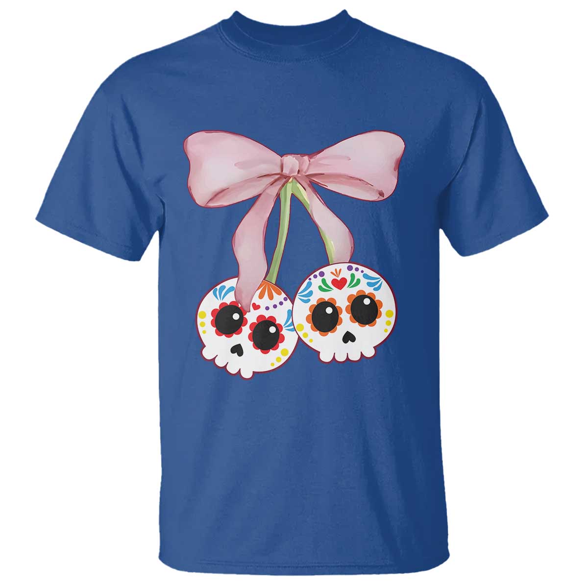day-of-the-dead-t-shirt-sugar-skull-pink-bow-coquette-aesthetic