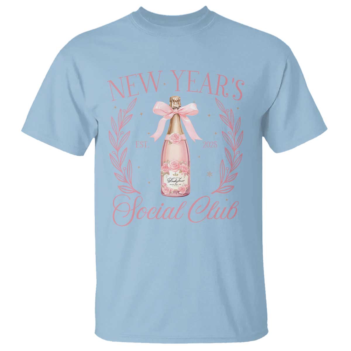 new-years-social-club-2025-t-shirt-coquette-champagne-bottles