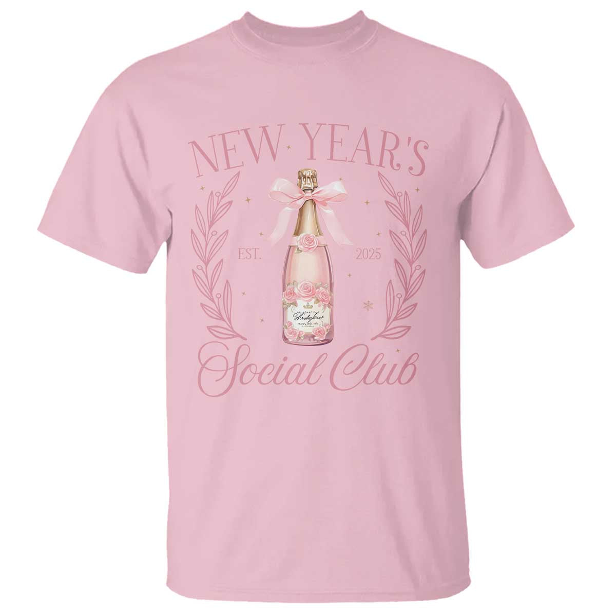 new-years-social-club-2025-t-shirt-coquette-champagne-bottles