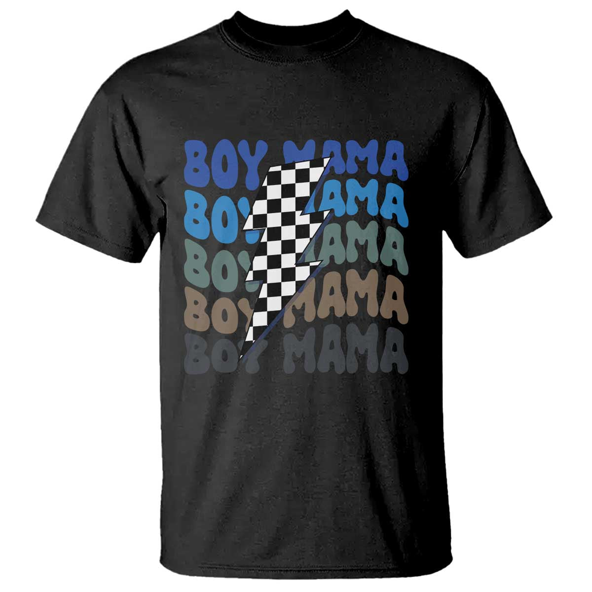funny-boy-mama-t-shirt-mothers-day-checkered-lightning-bolt