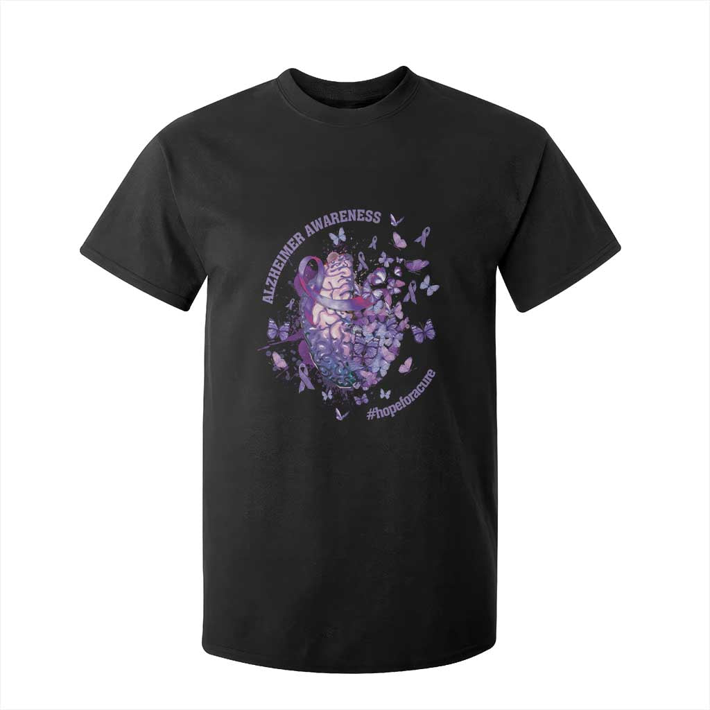 Alzheimer Support T Shirt For Kid Hope For A Cure Flower