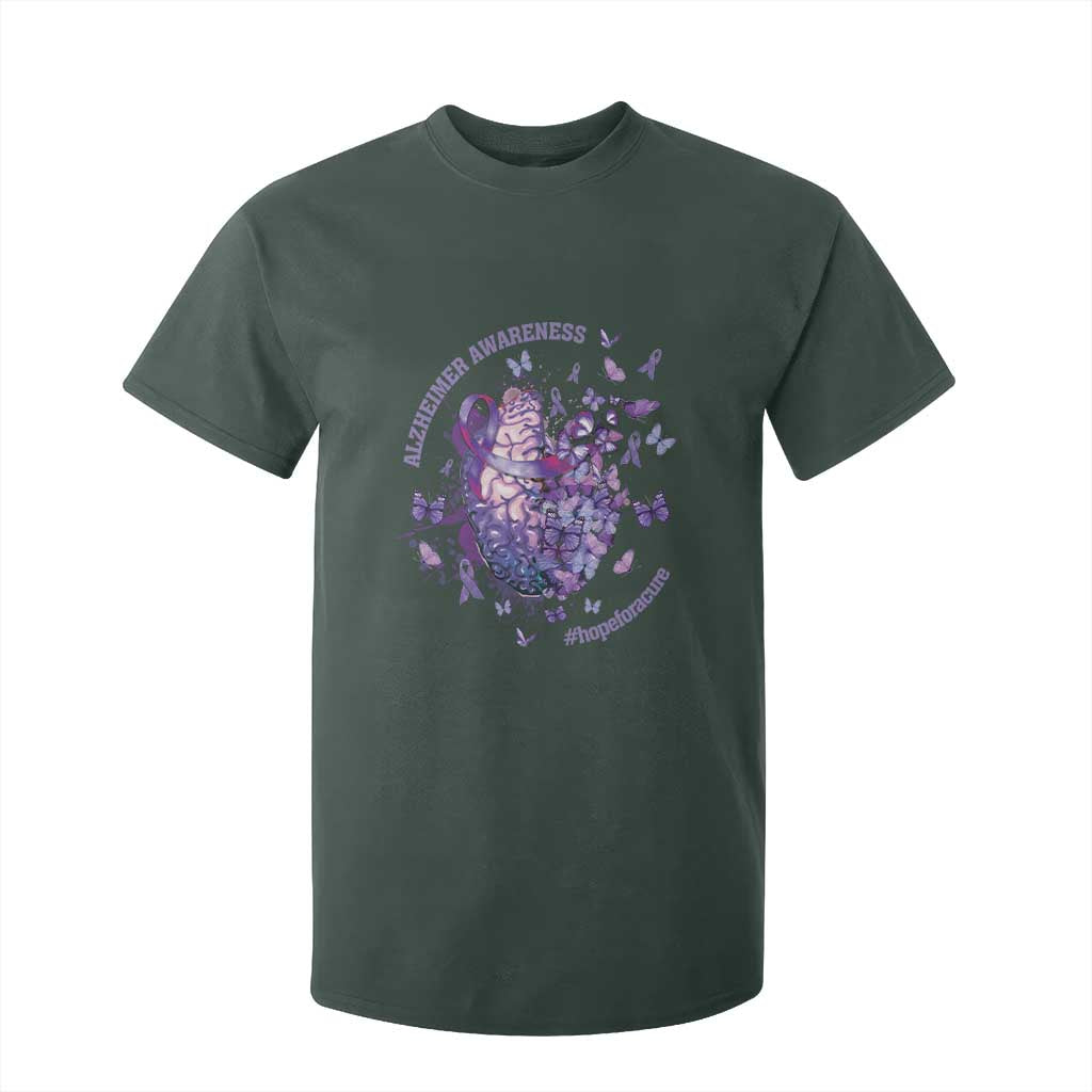 Alzheimer Support T Shirt For Kid Hope For A Cure Flower