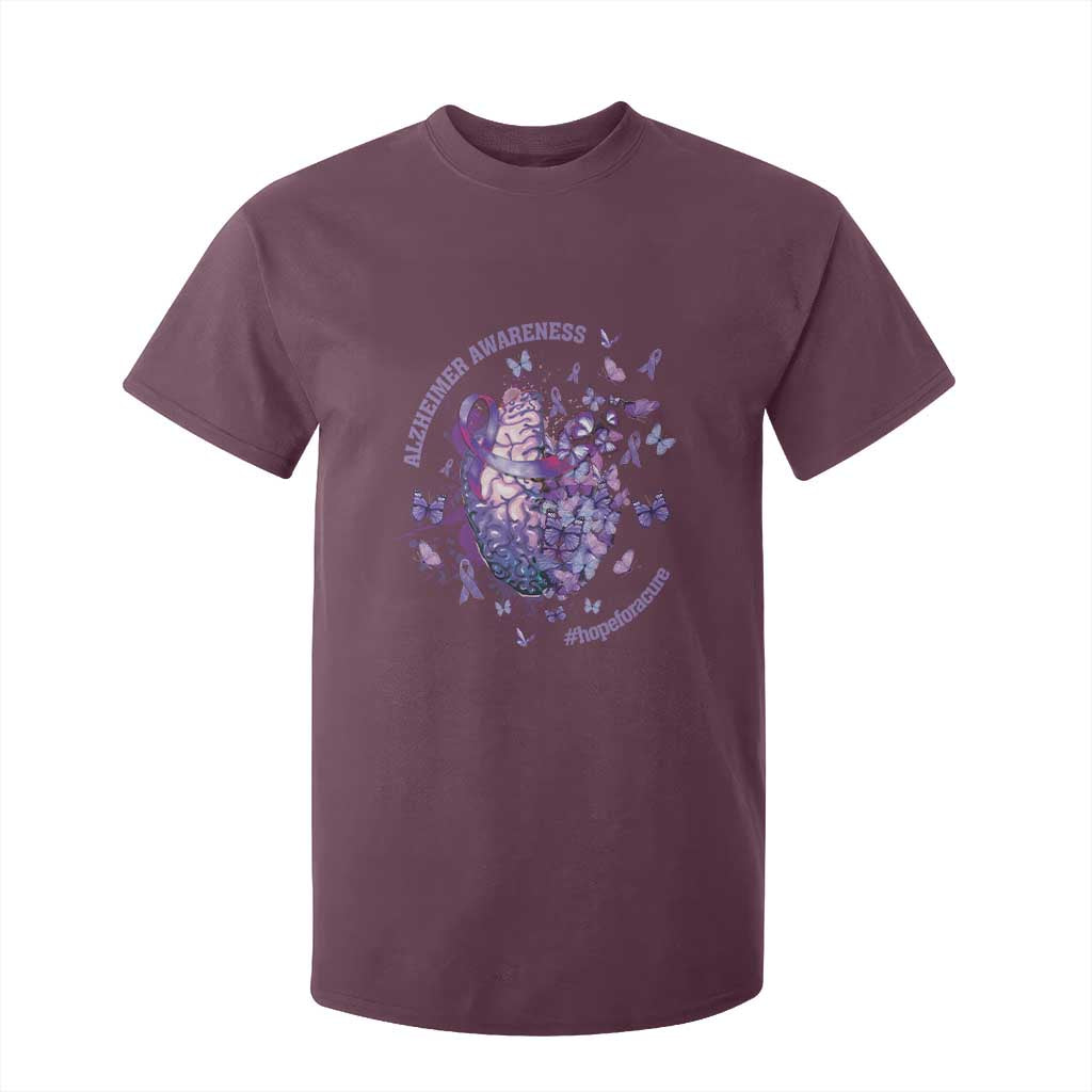 Alzheimer Support T Shirt For Kid Hope For A Cure Flower