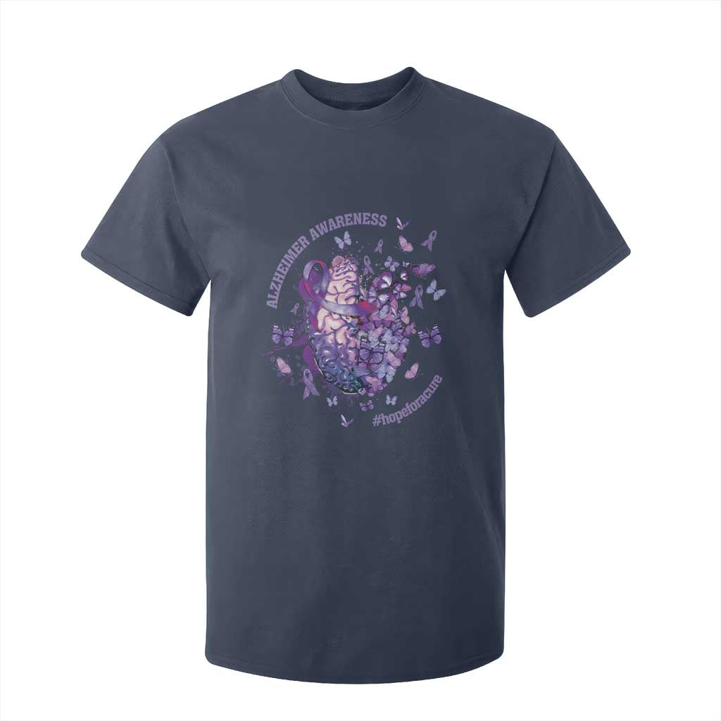 Alzheimer Support T Shirt For Kid Hope For A Cure Flower