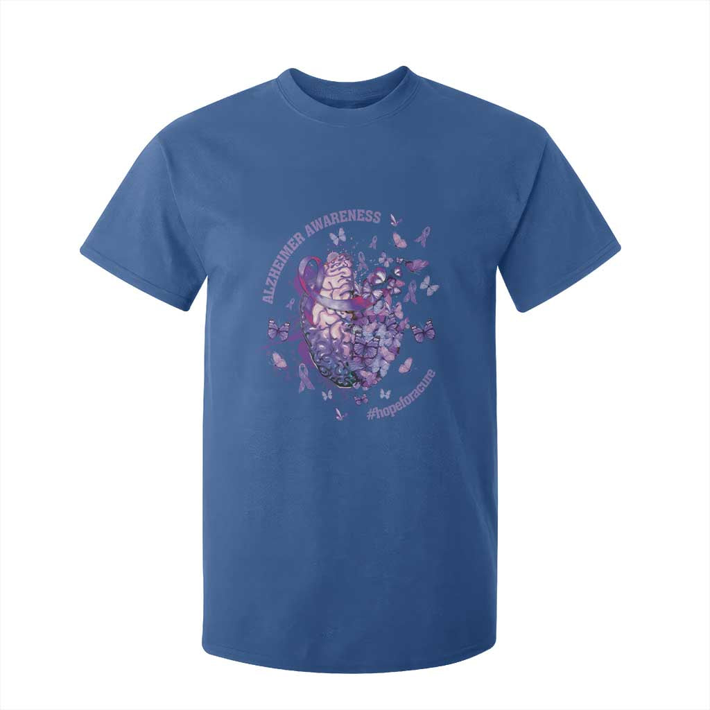 Alzheimer Support T Shirt For Kid Hope For A Cure Flower