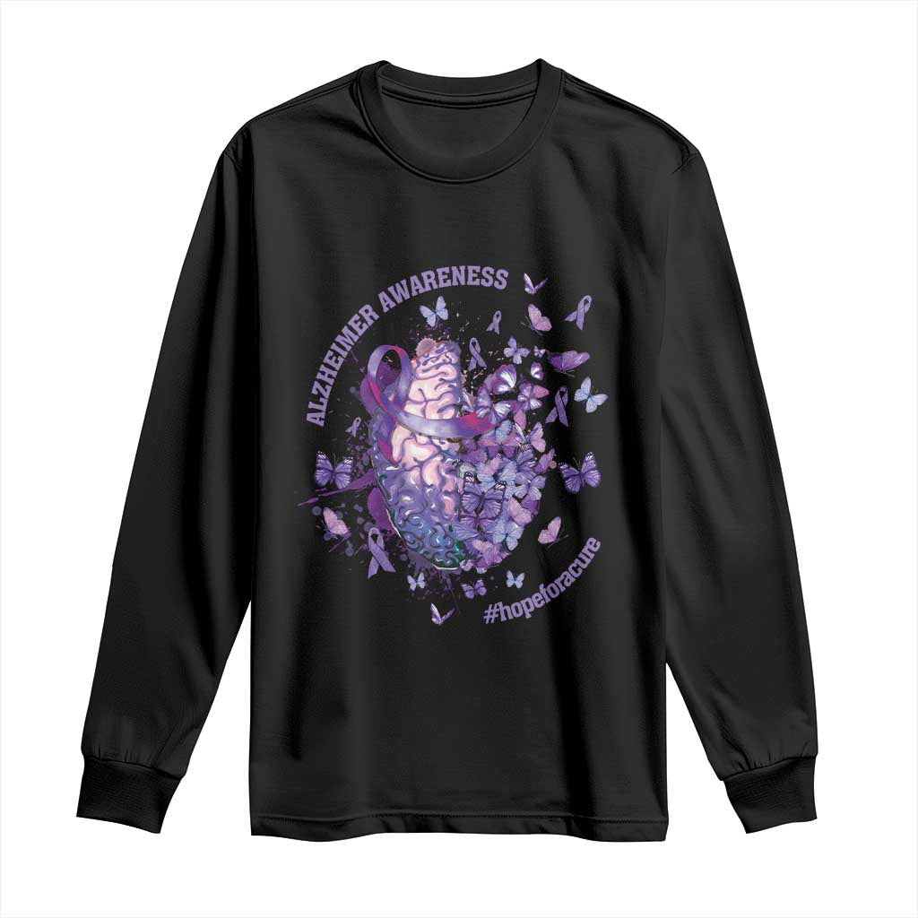 Alzheimer Support Long Sleeve Shirt Hope For A Cure Flower