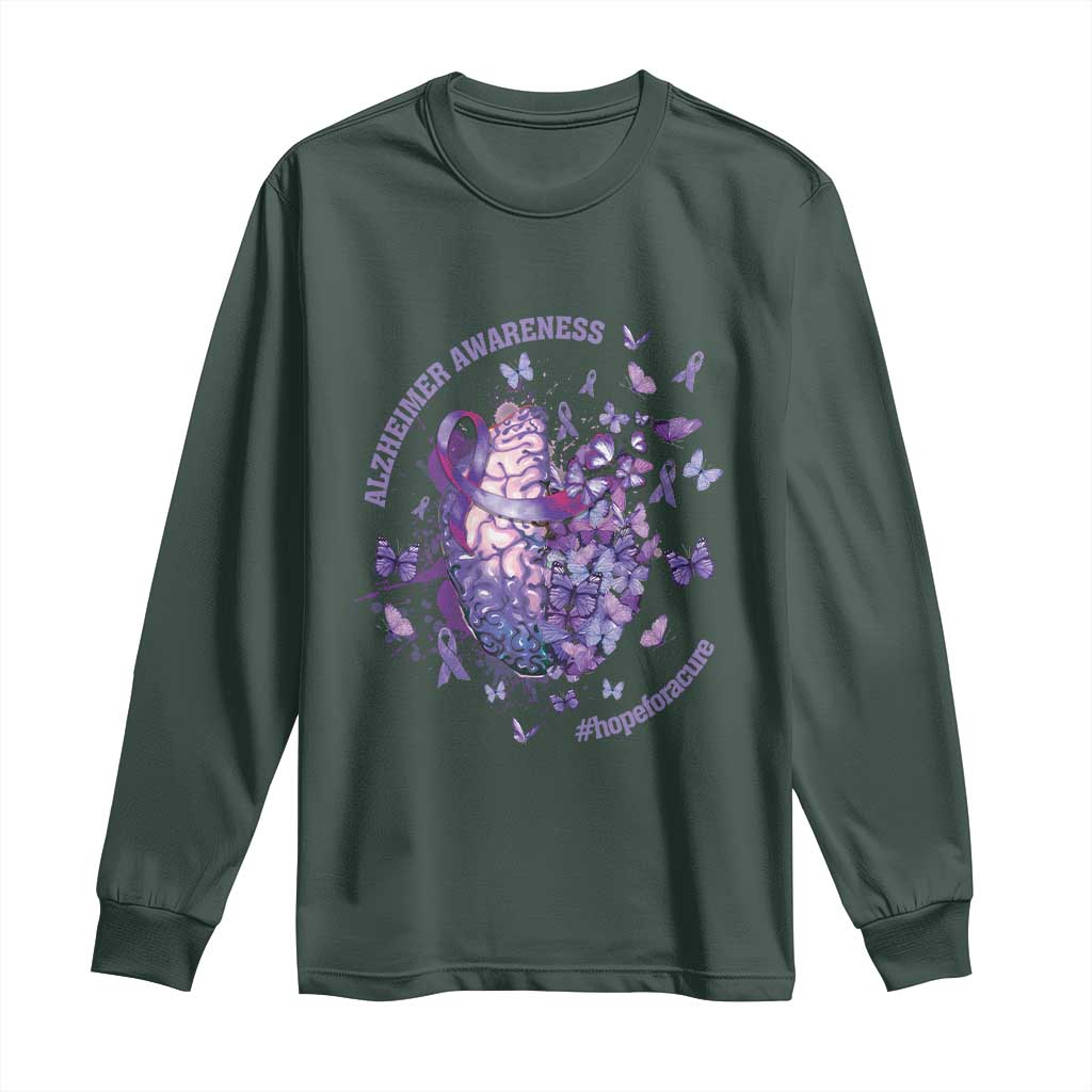 Alzheimer Support Long Sleeve Shirt Hope For A Cure Flower